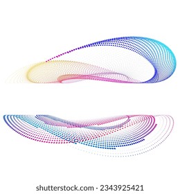 Set design element circle. Isolated bold vector colors golden ring from. Abstract glow wavy stripes of many glittering swirl created using Blend Tool. Vector illustration EPS10 for your presentation