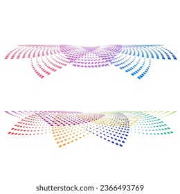 Set design element circle. Isolated bold vector colors golden ring from. Abstract glow wavy stripes of many glittering swirl created using Blend Tool. Vector illustration EPS10 for your presentation