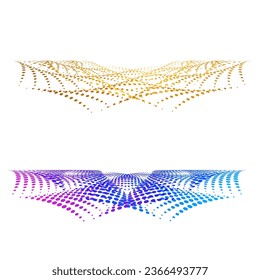 Set design element circle. Isolated bold vector colors golden ring from. Abstract glow wavy stripes of many glittering swirl created using Blend Tool. Vector illustration EPS10 for your presentation