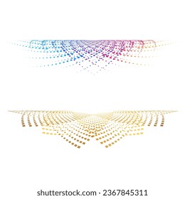 Set design element circle. Isolated bold vector colors golden ring from. Abstract glow wavy stripes of many glittering swirl created using Blend Tool. Vector illustration EPS10 for your presentation