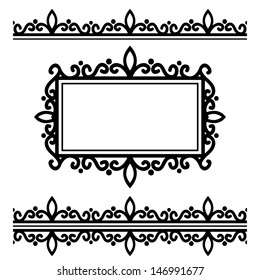 Set Of Design Elements - 2 Borders and Ornate Frame