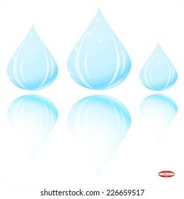 set of design elements abstract blue drop with reflection isolated without some background vector