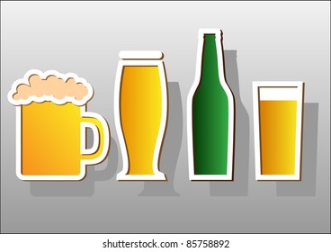  Set of design elements to advertise.Beer stickers.