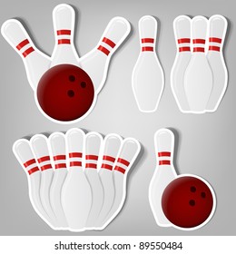 set of design elements for advertising bowling club