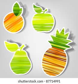 set of design elements for advertising fresh fruit