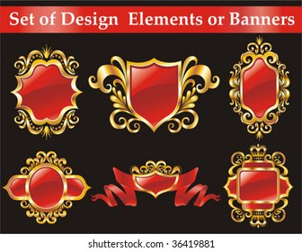 Set of design elements or banners.
