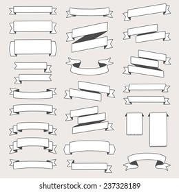 Set of design elements banners ribbons. Vector illustration.