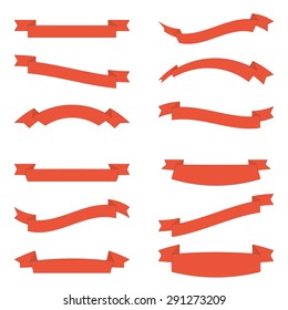 Set of design elements banners ribbons. Vector illustration.