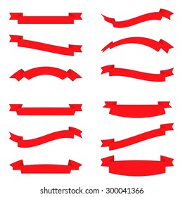 Set of design elements banners ribbons. Vector illustration.