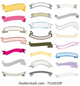 set of design elements banners ribbons vector