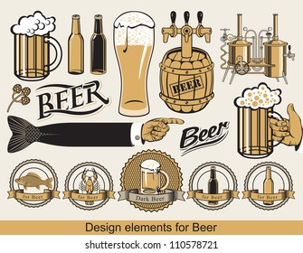 set of design elements for beer