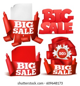 Set of design elements. Big sale concept collection. Vector illustration.