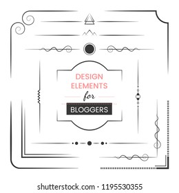Set of design elements for bloggers vector
