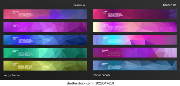 Set Design elements business presentation template. Vector illustration horizontal web banners background, backdrop abstract blurry form. EPS 10 for web buttons template, web site page presentation