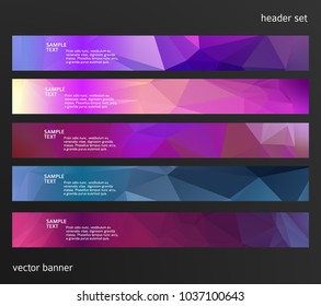 Set Design elements business presentation template. Vector illustration horizontal web banners background, backdrop abstract blurry form. EPS 10 for web buttons template, web site page presentation