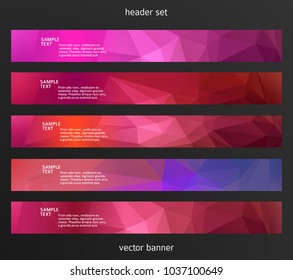 Set Design elements business presentation template. Vector illustration horizontal web banners background, backdrop abstract blurry form. EPS 10 for web buttons template, web site page presentation