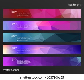 Set Design elements business presentation template. Vector illustration horizontal web banners background, backdrop abstract blurry form. EPS 10 for web buttons template, web site page presentation