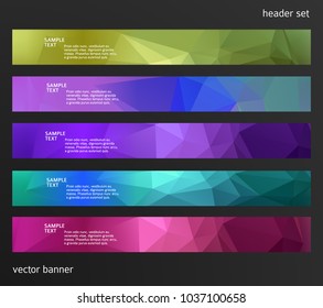 Set Design elements business presentation template. Vector illustration horizontal web banners background, backdrop abstract blurry form. EPS 10 for web buttons template, web site page presentation