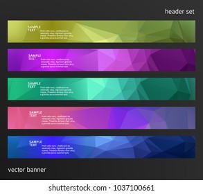 Set Design elements business presentation template. Vector illustration horizontal web banners background, backdrop abstract blurry form. EPS 10 for web buttons template, web site page presentation