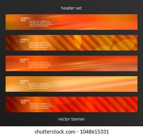 Set Design elements business presentation template. Vector illustration horizontal web banners background, backdrop abstract blurry form. EPS 10 for web buttons template, web site page presentation