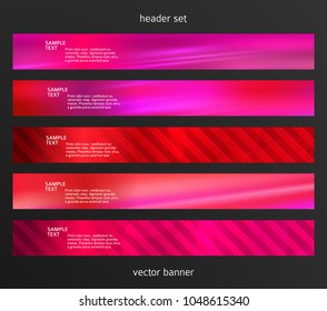 Set Design elements business presentation template. Vector illustration horizontal web banners background, backdrop abstract blurry form. EPS 10 for web buttons template, web site page presentation