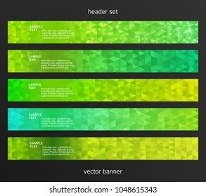 Set Design elements business presentation template. Vector illustration horizontal web banners background, backdrop abstract blurry form. EPS 10 for web buttons template, web site page presentation