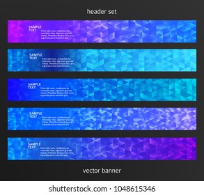 Set Design elements business presentation template. Vector illustration horizontal web banners background, backdrop abstract blurry form. EPS 10 for web buttons template, web site page presentation