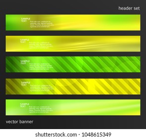 Set Design elements business presentation template. Vector illustration horizontal web banners background, backdrop abstract blurry form. EPS 10 for web buttons template, web site page presentation