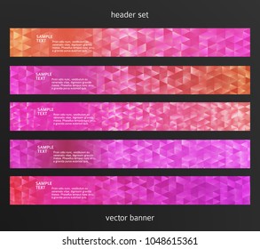 Set Design elements business presentation template. Vector illustration horizontal web banners background, backdrop abstract blurry form. EPS 10 for web buttons template, web site page presentation