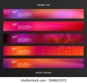 Set Design elements business presentation template. Vector illustration horizontal web banners background, backdrop abstract blurry form. EPS 10 for web buttons template, web site page presentation