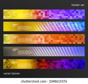 Set Design elements business presentation template. Vector illustration horizontal web banners background, backdrop abstract blurry form. EPS 10 for web buttons template, web site page presentation