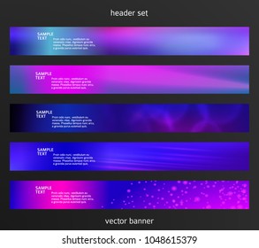 Set Design elements business presentation template. Vector illustration horizontal web banners background, backdrop abstract blurry form. EPS 10 for web buttons template, web site page presentation