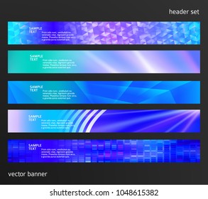 Set Design elements business presentation template. Vector illustration horizontal web banners background, backdrop abstract blurry form. EPS 10 for web buttons template, web site page presentation