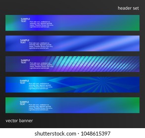 Set Design elements business presentation template. Vector illustration horizontal web banners background, backdrop abstract blurry form. EPS 10 for web buttons template, web site page presentation