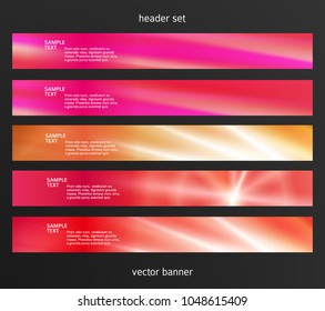 Set Design elements business presentation template. Vector illustration horizontal web banners background, backdrop abstract blurry form. EPS 10 for web buttons template, web site page presentation