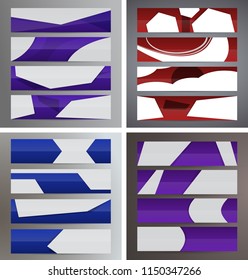 Set Design elements business presentation template. Vector illustration horizontal web banners background, backdrop abstract form broken line. EPS 10 for web buttons template, web site page heading
