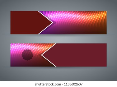 Set Design elements business presentation template. Vector illustration horizontal web banners background, backdrop abstract form broken line. EPS 10 for web buttons template, web site page heading