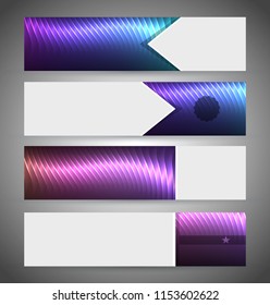 Set Design elements business presentation template. Vector illustration horizontal web banners background, backdrop abstract form broken line. EPS 10 for web buttons template, web site page heading