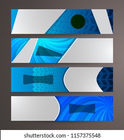 Set Design elements business presentation template. Vector illustration horizontal web banners background, backdrop abstract form broken line. EPS 10 for web buttons template, web site page heading