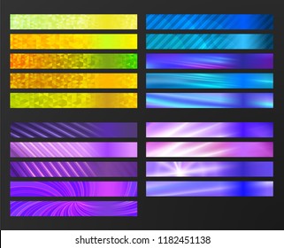 Set Design elements business presentation template. Vector illustration horizontal web banners background, backdrop abstract mosaic form. EPS 10 for web buttons template, web site page presentation