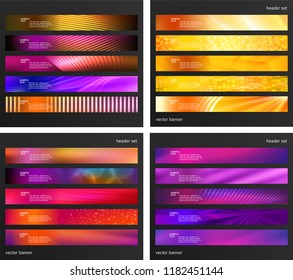 Set Design elements business presentation template. Vector illustration horizontal web banners background, backdrop abstract mosaic form. EPS 10 for web buttons template, web site page presentation