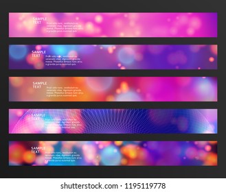 Set Design elements business presentation template. Vector illustration horizontal web banners background, backdrop abstract blurry form. EPS 10 for web buttons template, web site page presentation