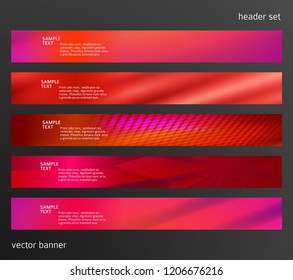 Set Design elements business presentation template. Vector illustration horizontal web banners background, backdrop abstract blurry form. EPS 10 for web buttons template, web site page presentation