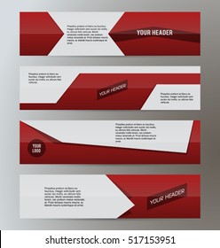 Set Design elements business presentation template. Vector illustration horizontal web banners background, backdrop abstract form broken line. EPS 10 for web buttons template, web site page heading