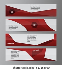 Set Design elements business presentation template. Vector illustration horizontal web banners background, backdrop abstract form broken line. EPS 10 for web buttons template, web site page heading