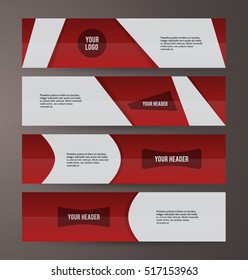 Set Design elements business presentation template. Vector illustration horizontal web banners background, backdrop abstract form broken line. EPS 10 for web buttons template, web site page heading