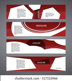 Set Design elements business presentation template. Vector illustration horizontal web banners background, backdrop abstract form broken line. EPS 10 for web buttons template, web site page heading