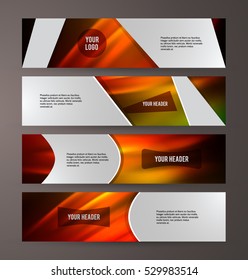 Set Design elements business presentation template. Vector illustration horizontal web banners background, backdrop abstract form broken line. EPS 10 for web buttons template, web site page heading