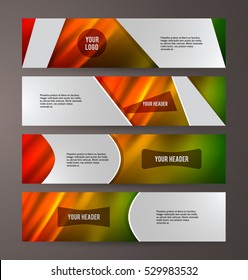 Set Design elements business presentation template. Vector illustration horizontal web banners background, backdrop abstract form broken line. EPS 10 for web buttons template, web site page heading