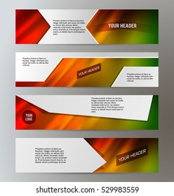 Set Design elements business presentation template. Vector illustration horizontal web banners background, backdrop abstract form broken line. EPS 10 for web buttons template, web site page heading